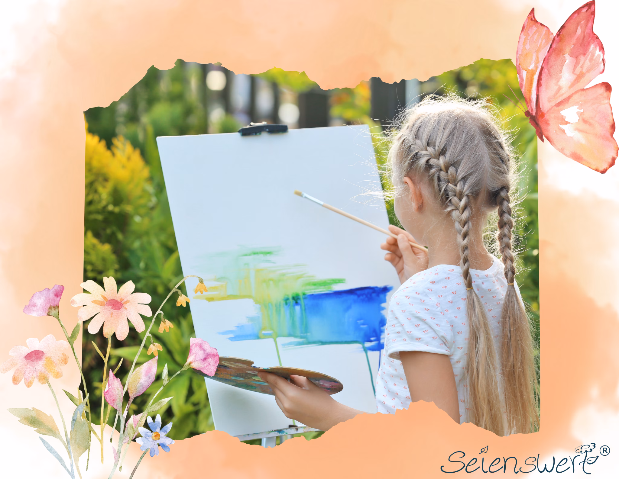 Seienswert Kreative Naturzeit für Kinder, Mädchen malt